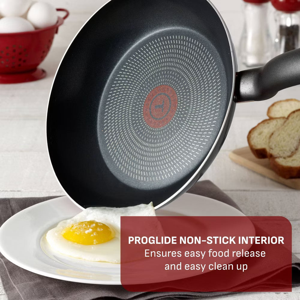 T-fal 12pc Simply Cook Nonstick Cookware Set Charcoal Black: Kitchen Pan &